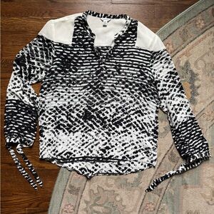 Calvin Klein Black and White Patterned Blouse